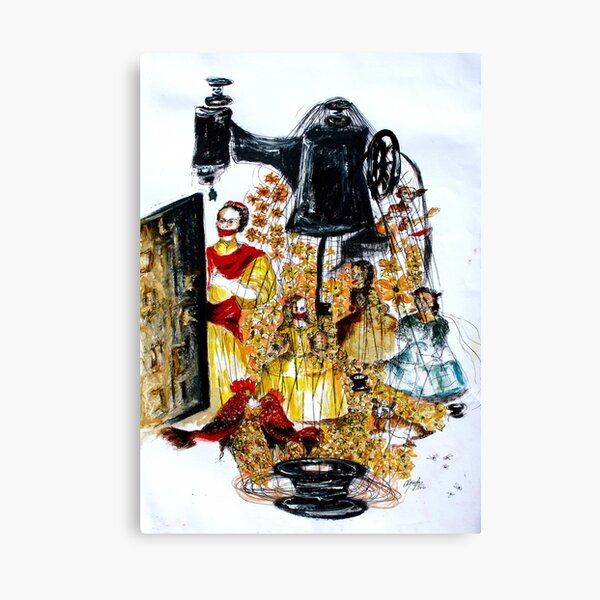 Item preview, Surreal Frida and the Meninas sew, Olimpya Ortiz, Backroom Art designed and sold by The Sr Corchea Backroom Art.