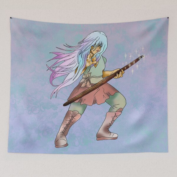 Item preview, Druid girl with a wood staff designed and sold by CuisineCat.