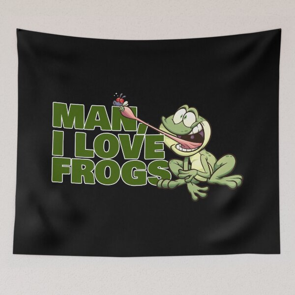 Item preview, MAn I Love Frogs - Frog Catching Flies designed and sold by crazycollective.