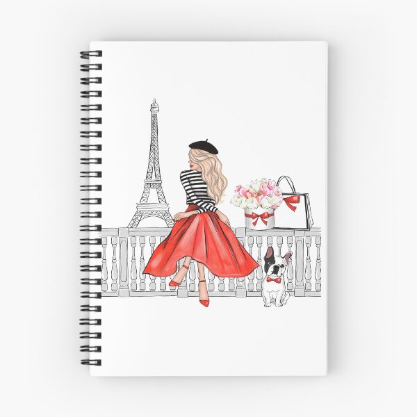 Item preview, Blonde Girl in Paris red dress designed and sold by Lalanacliparts.