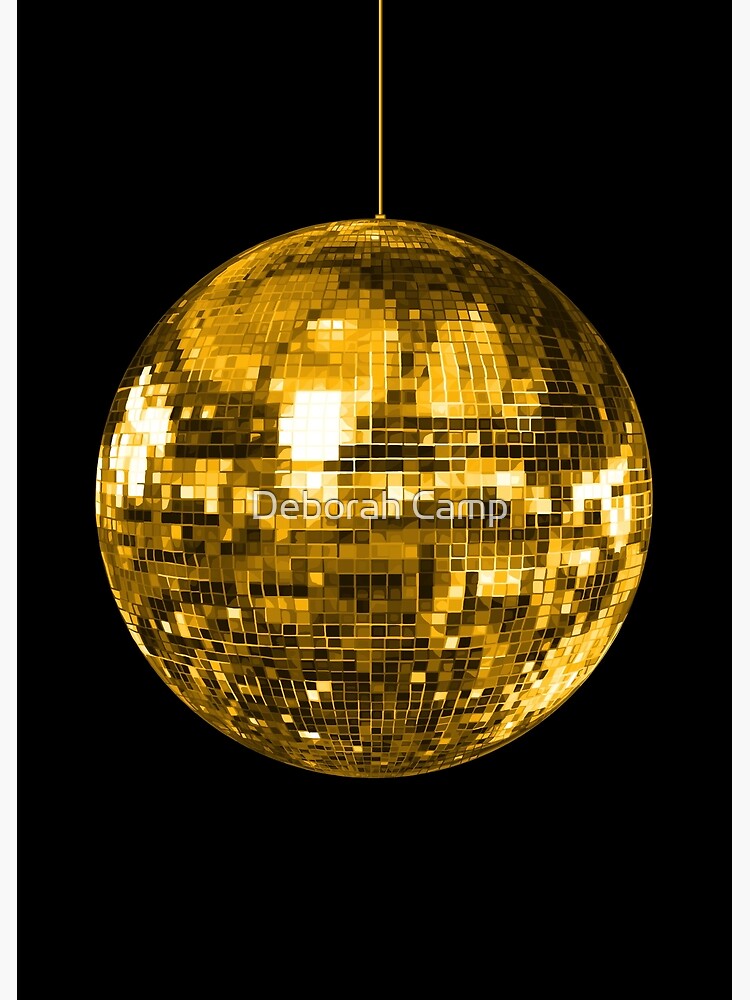 Gold Yellow Disco Ball | Metal Print