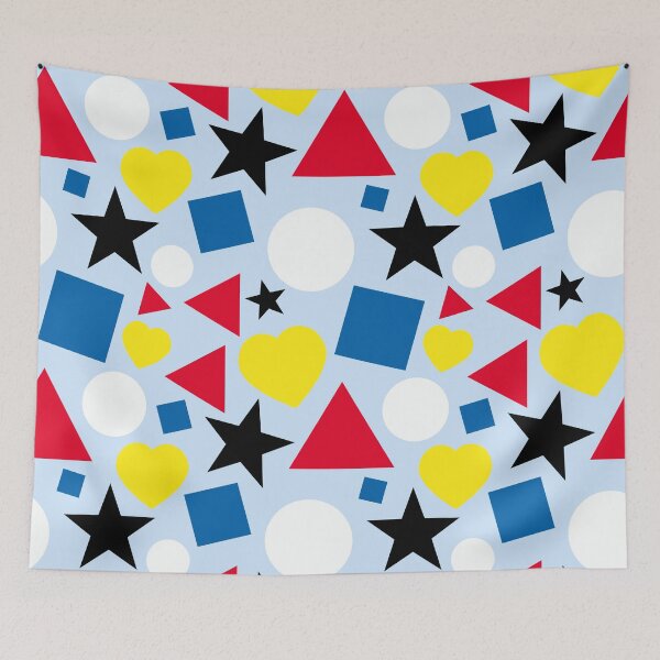 Item preview, Primary Colors Shapes Pattern On Blue designed and sold by Gsallicat.