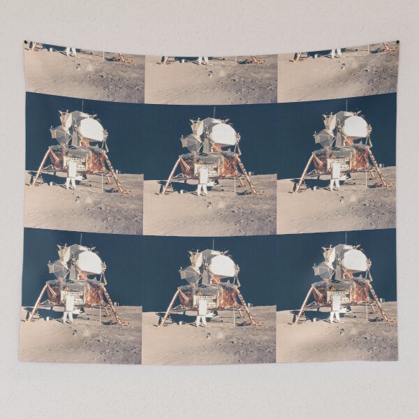 Item preview, Buzz Aldrin with Apollo 11 Lunar Module on the Moon in 1969 designed and sold by MagicStrawberry.