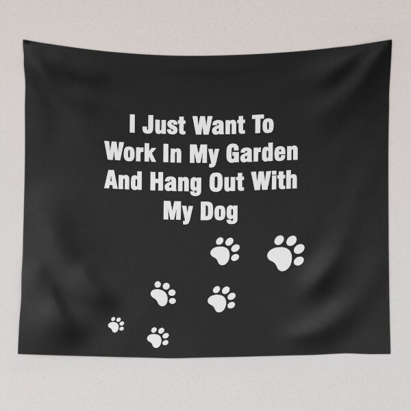 Item preview, I Just Want To Work In My Garden And Hang Out With My Dog Essential Funny T-shirt. designed and sold by hichamchim.