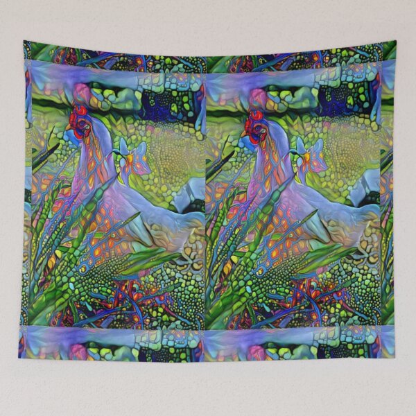 Item preview, Chicken in Psychedelic style  designed and sold by KevenTees.