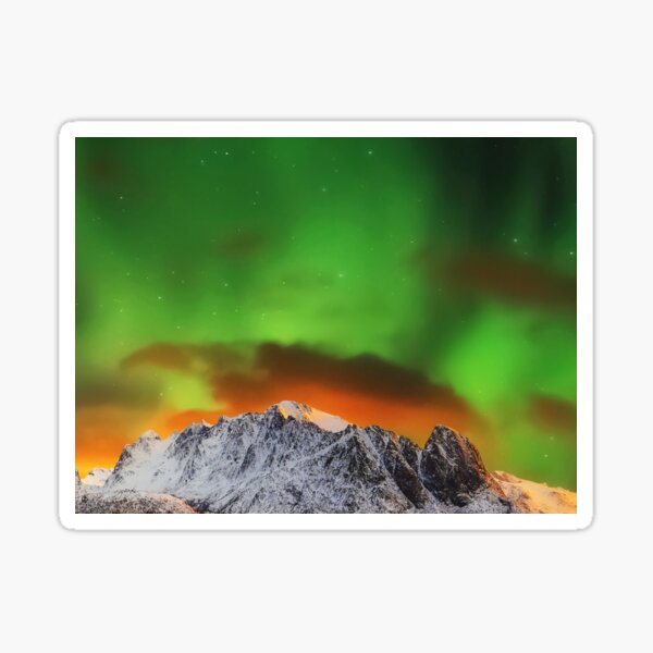 " Northern Lights, wall art,Nature scene,Northern Lights posters,canvas print,painting" Sticker