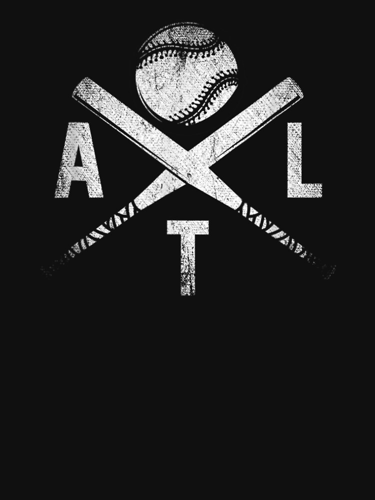 Atlanta Retro Baseball - Navy Classic T-Shirt for Sale by