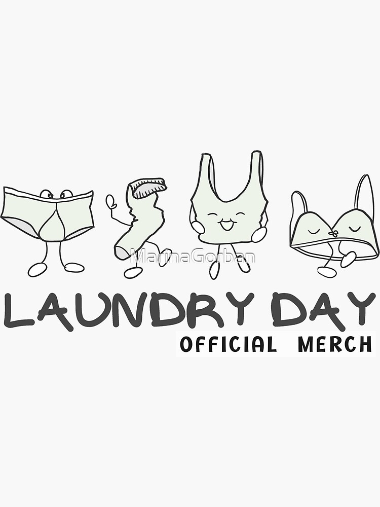 "Laundry Day Whites" Sticker for Sale by MarinaGorban Redbubble