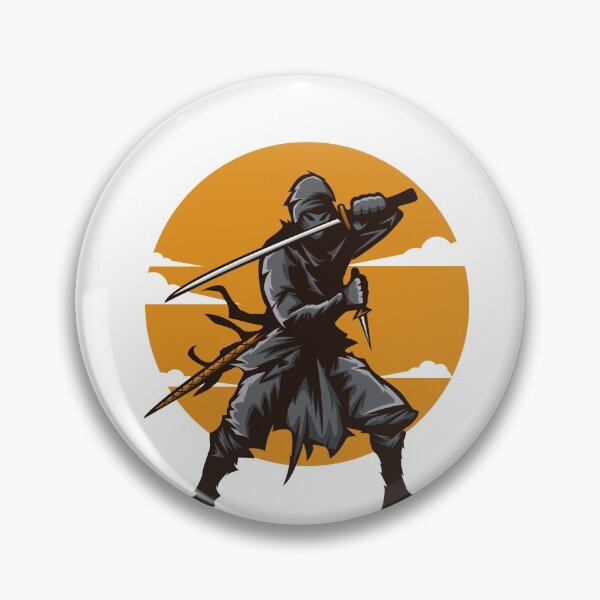 Item preview, Ninja with Orange Circular Cloudy Background  designed and sold by Peekonet.