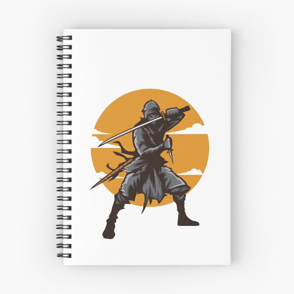 Item preview, Ninja with Orange Circular Cloudy Background  designed and sold by Peekonet.