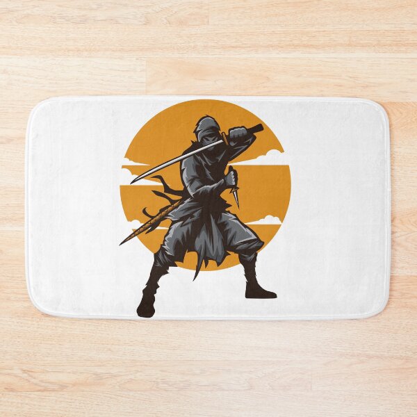 Item preview, Ninja with Orange Circular Cloudy Background  designed and sold by Peekonet.
