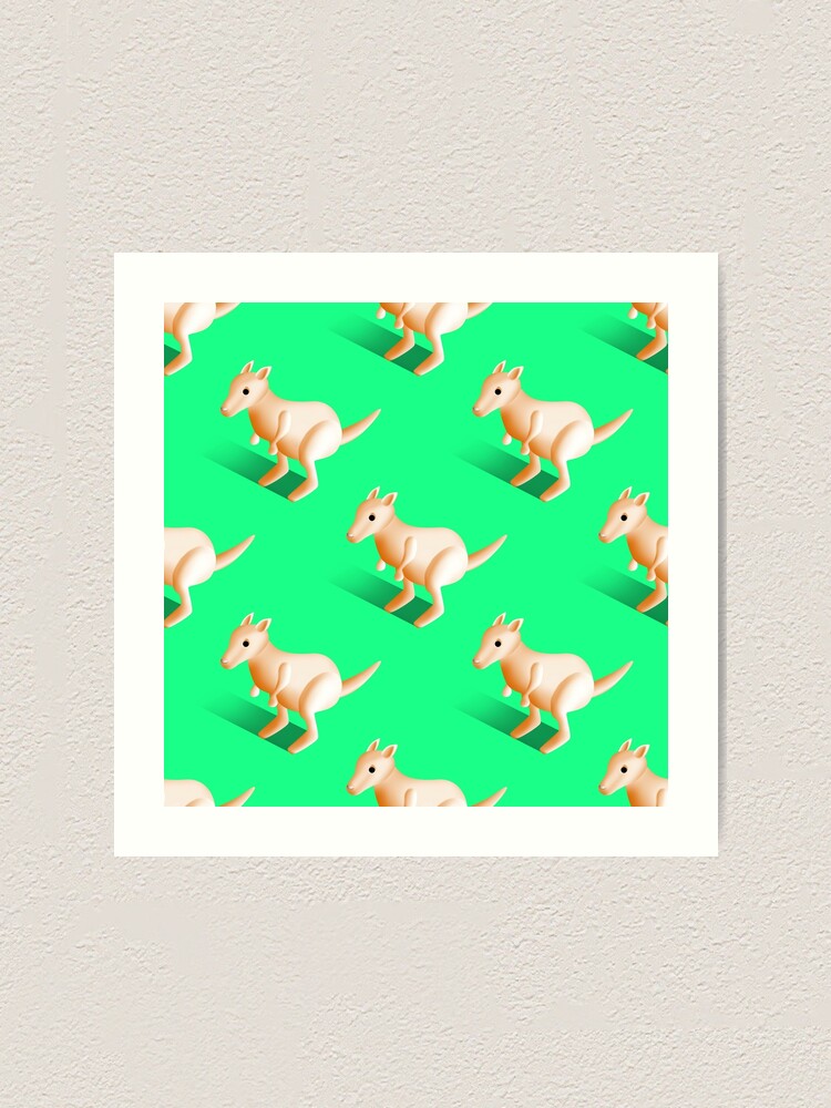 "Red Kangaroo standing up on pop color background, seamless pattern