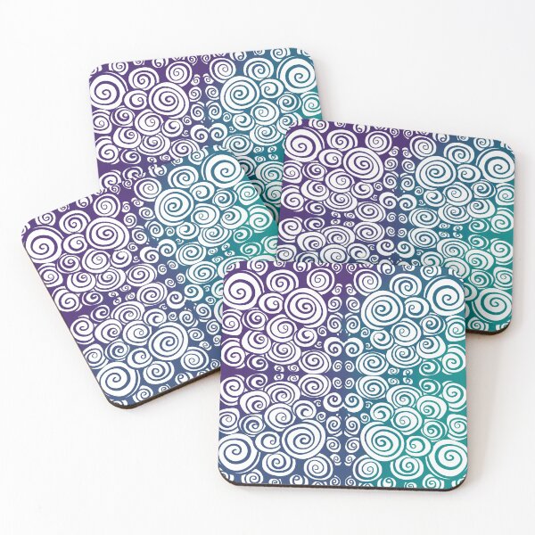Item preview, Peacock Blue Ombré Doodle Spirals designed and sold by ArtishbyLisa.