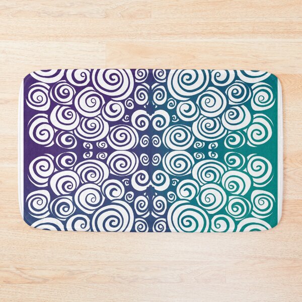 Item preview, Peacock Blue Ombré Doodle Spirals designed and sold by ArtishbyLisa.