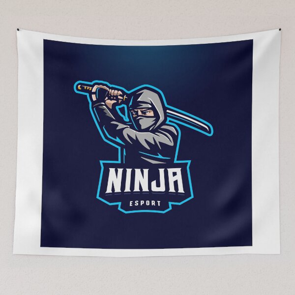 Item preview, Ninja Blue Background Esport Logo  designed and sold by Peekonet.