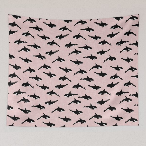 Item preview, orca - killer whales - pink designed and sold by littlearrow.