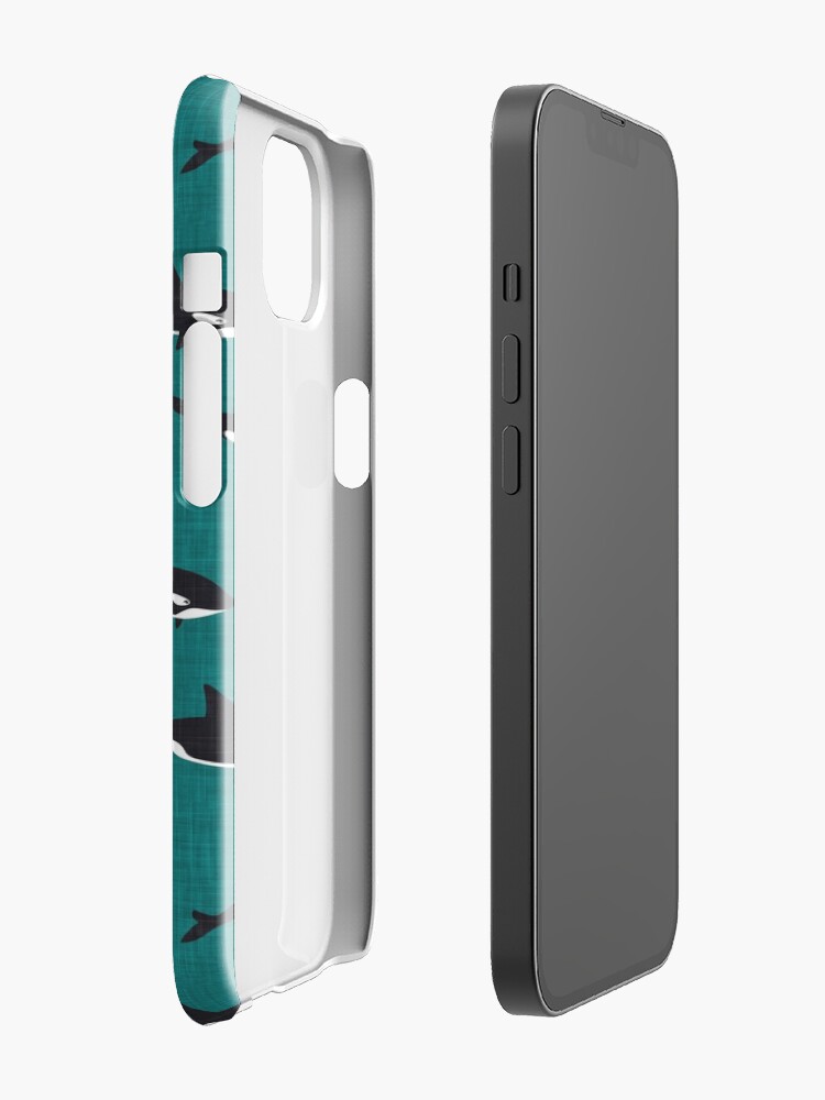 Alternate view of orca - killer whales - teal iPhone Case