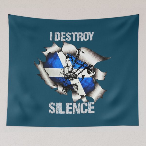 Artikelvorschau, Dudelsack I Destroy Silence BagPiper entworfen und verkauft von RetrologyShop.