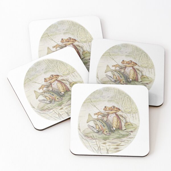 Item preview, Cottagecore Aesthetic Jeremy Fisher Frog Beatrix Potter cute frog and fish designed and sold by All Things Wild.