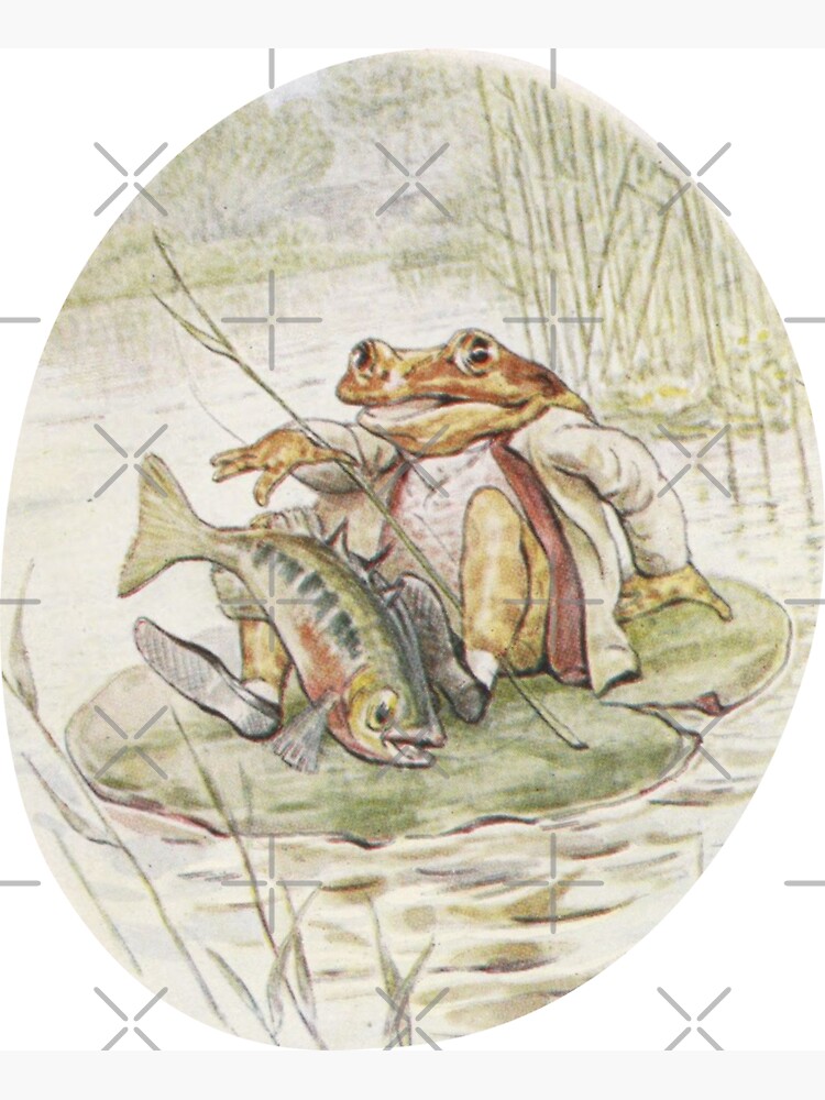 Cottagecore Aesthetic Jeremy Fisher Frog Beatrix Potter cute frog and fish  | Magnet