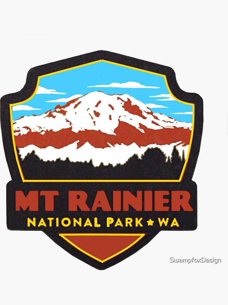 "Mt Rainier National Park " Sticker by SwampfoxDesign Redbubble