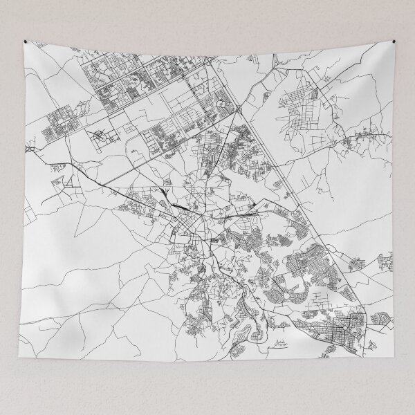 Item preview, Islamabad White Map designed and sold by multiplicitymap.