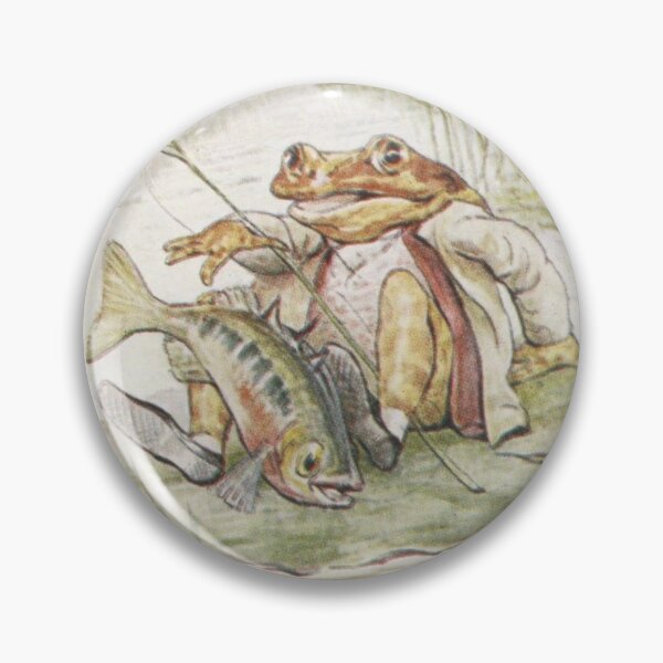 Item preview, Cottagecore Aesthetic Jeremy Fisher Frog Beatrix Potter cute frog and fish designed and sold by All Things Wild.