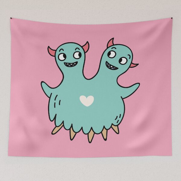 Item preview, Cute Two-Headed Monster Doodle designed and sold by SLAG-Creative.