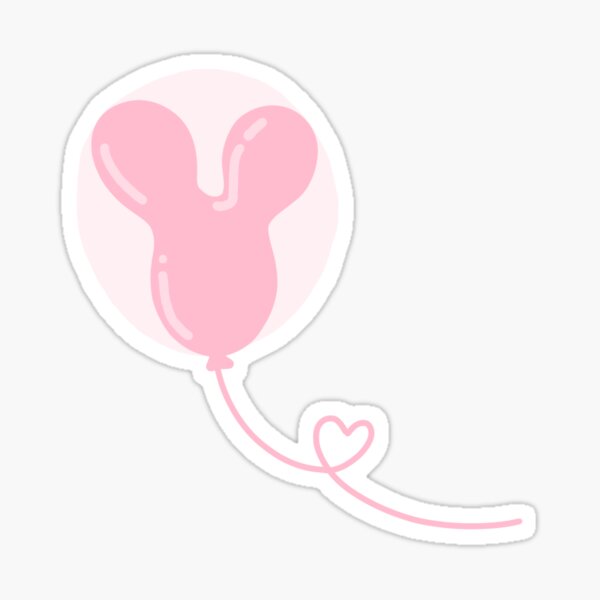 Dizney Pink balloon with heart Sticker