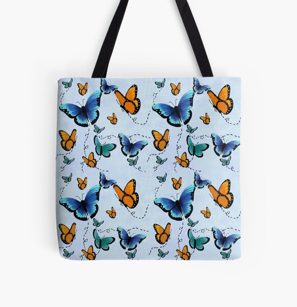 Butterflies All Over Print Tote Bag