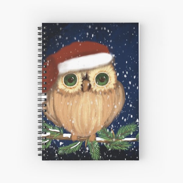 Christmas Owl Spiral Notebook