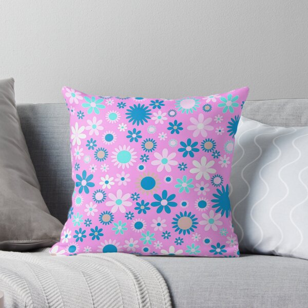Item preview, Retro Floral 3 | Pink, Blue and White Daisy Pattern | Flower Power | Pastel Funk designed and sold by JillyJ05.