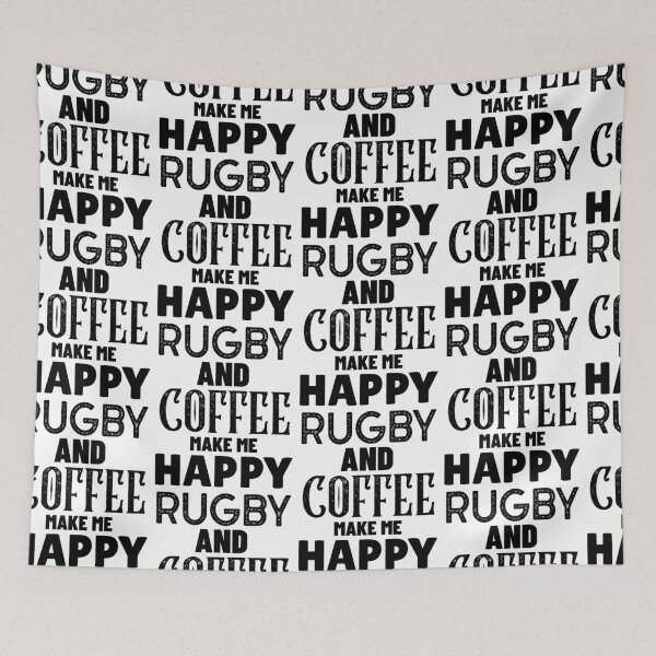 Item preview, Rugby And Coffee Make Me Happy, Funny Rugby And Coffee Gift For Mums, Dads, Brothers And Sisters designed and sold by BigJackTees.