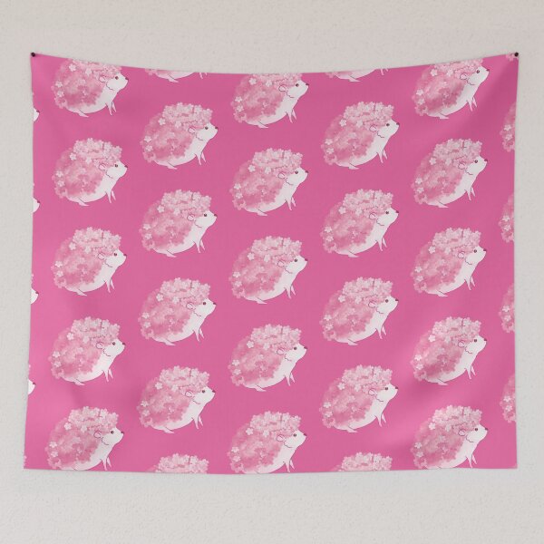 Item preview, Cute Pink Cherry Blossom Hedgehog designed and sold by arterialmotive.