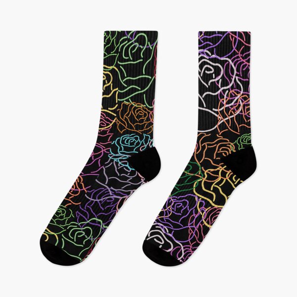 Item preview, Abstract Neon Rainbow Rose Pattern  designed and sold by indipeacock.