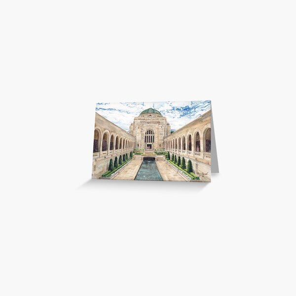 Australian War Memorial watercolour painting by Paris Lomé Greeting Card