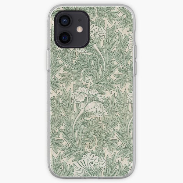 William Morris Vintage Green Tulip Floral Pattern iPhone Soft Case