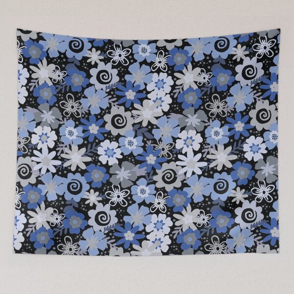 Item preview, Sea of flowers - shades of blue designed and sold by SiStaDesign.