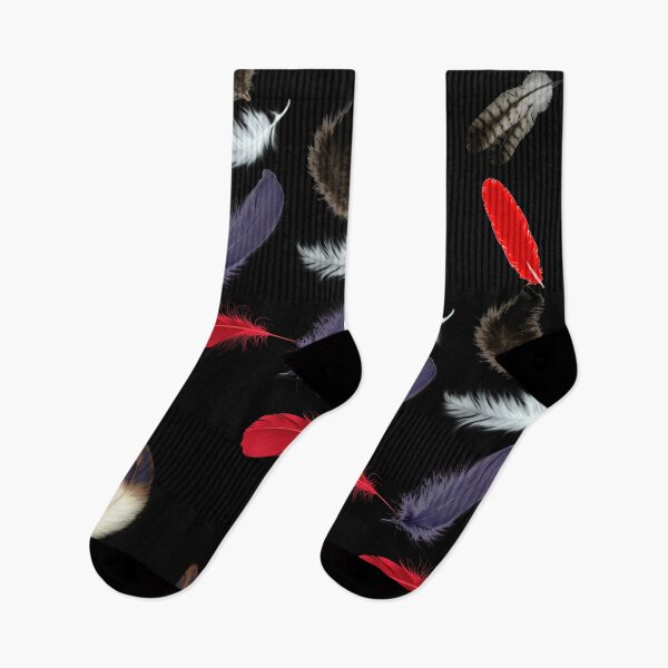 Item preview, Colorful feathers pattern seamless on black designed and sold by Artsy Boulevard.