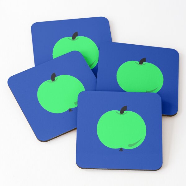 Item preview, green apple blue background designed and sold by miaterinka.