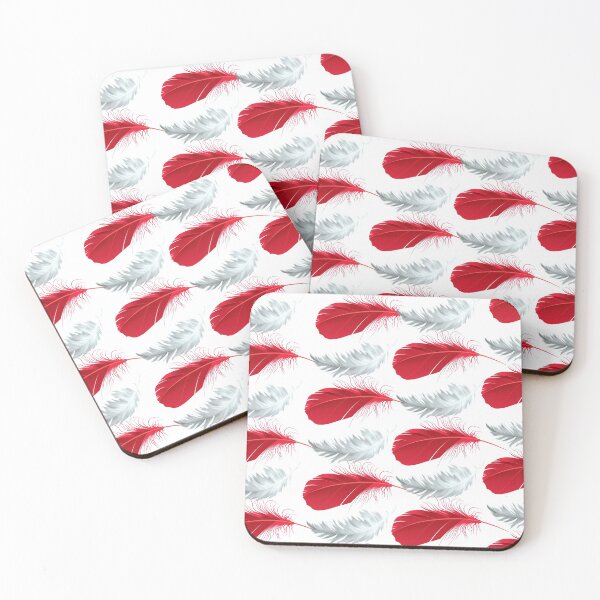 Item preview, Red and White feathers pattern seamless designed and sold by Artsy Boulevard.
