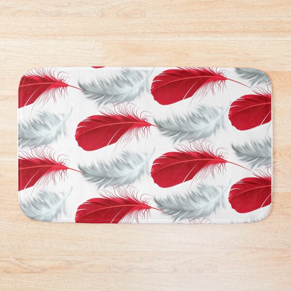 Item preview, Red and White feathers pattern seamless designed and sold by Artsy Boulevard.