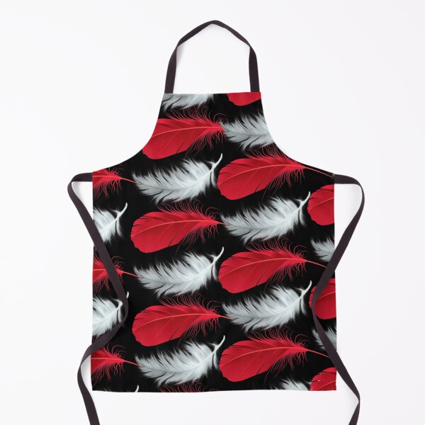 Item preview, Red and white feathers pattern seamless on black designed and sold by Artsy Boulevard.