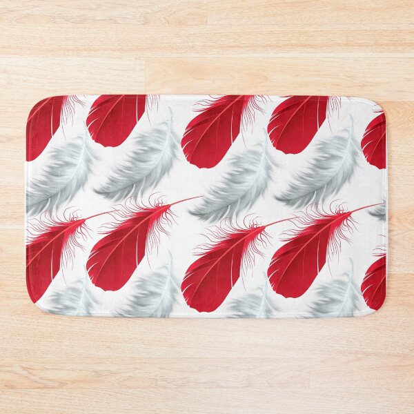 Item preview, Red and White feathers pattern seamless designed and sold by Artsy Boulevard.