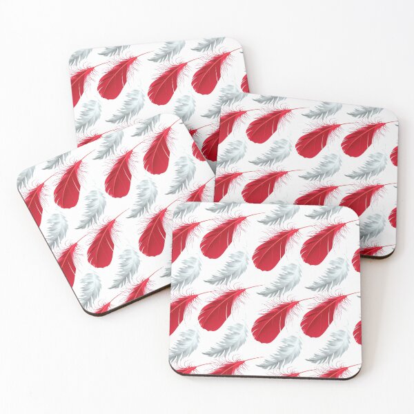 Item preview, Red and White feathers pattern seamless designed and sold by Artsy Boulevard.