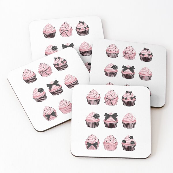 Artikelvorschau, Rosa und schwarze Cupcakes Modeillustration entworfen und verkauft von Lalanacliparts.