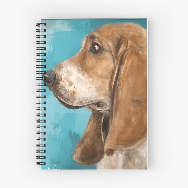 Item preview, Painting of a Basset Hound Dog From The Side on Blue Background  designed and sold by ibadishi.