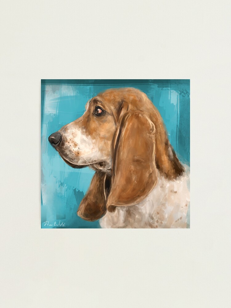 Blue basset hound painting outlets