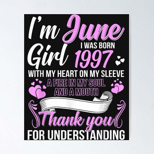 Artikelvorschau, Genial seit 1997 24. Geburtstag Im A June Girl 1997 TShirt81 entworfen und verkauft von pennyzella.