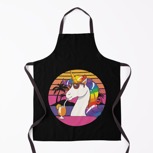 Item preview, Unicorn drinking Juice in Retro Vacation Theme designed and sold by HumbleShirt.